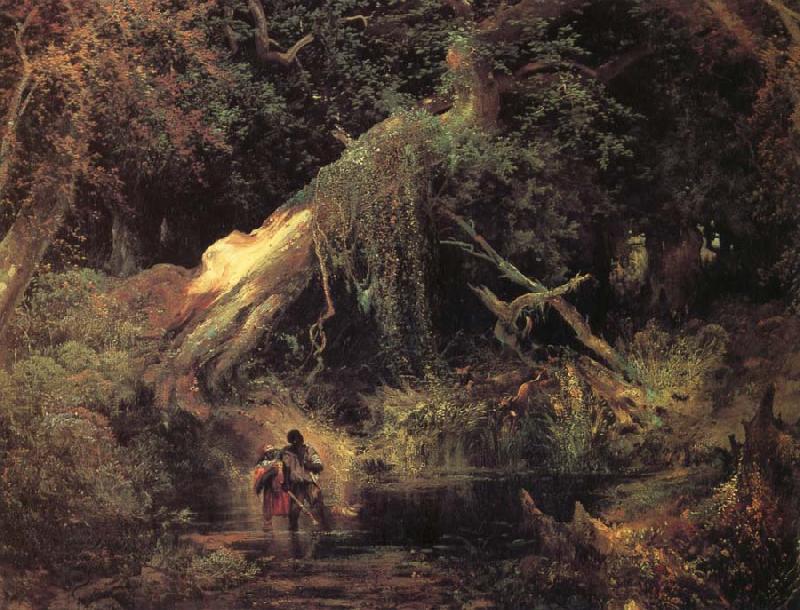 Moran, Thomas Slaves Escaping Through the Swamp